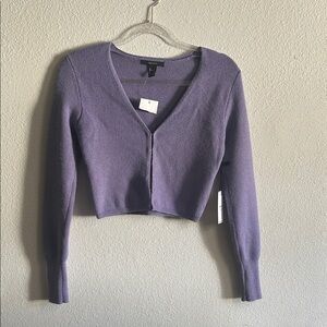 Forever 21 Lavender Cropped Cardigan